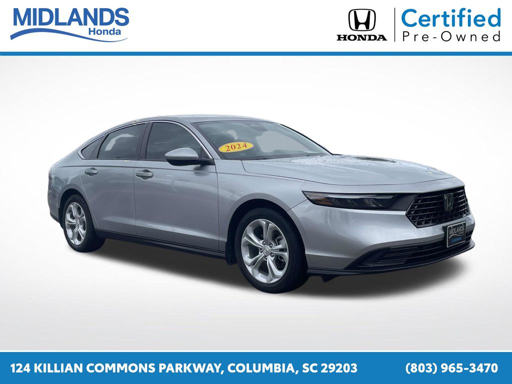 Silver 2024 Honda Accord Sedan Front-Wheel Drive Continuously Variable Transmission