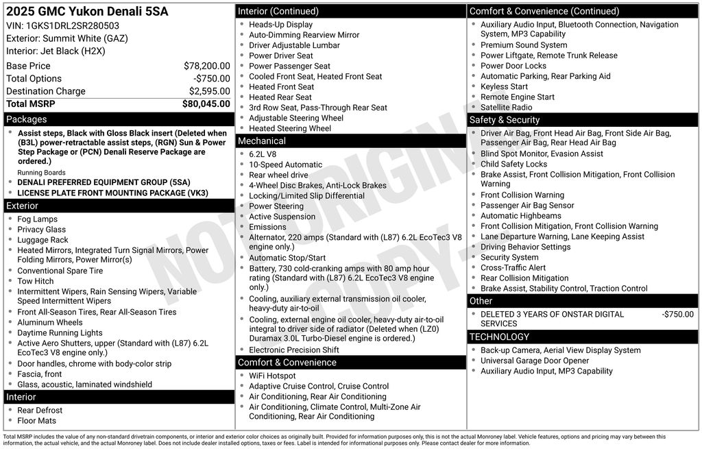 Used Car 2025 Gmc Yukon  Denali For Sale Under $80,000 In Austin, Texas