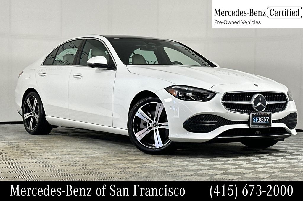 Polar White 2023 Mercedes-Benz C-Class Sedan Rear-Wheel Drive 9-Speed Automatic