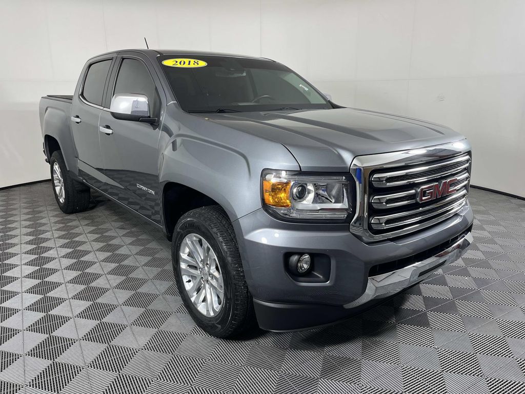 Gray (Steel Metallic) 2018 GMC Canyon Pickup Truck 4X2 8-Speed Automatic