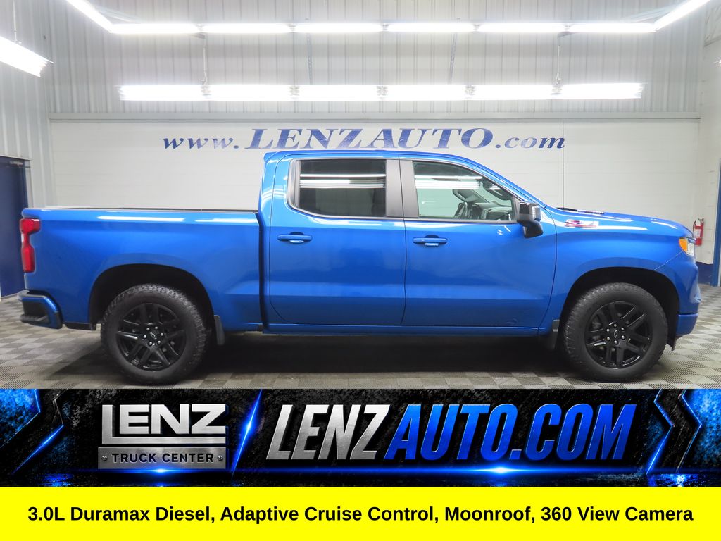 Glacier Blue Metallic 2024 Chevrolet Silverado 1500 RST Crew Cab 4WD Pickup Truck Four-Wheel Drive Automatic
