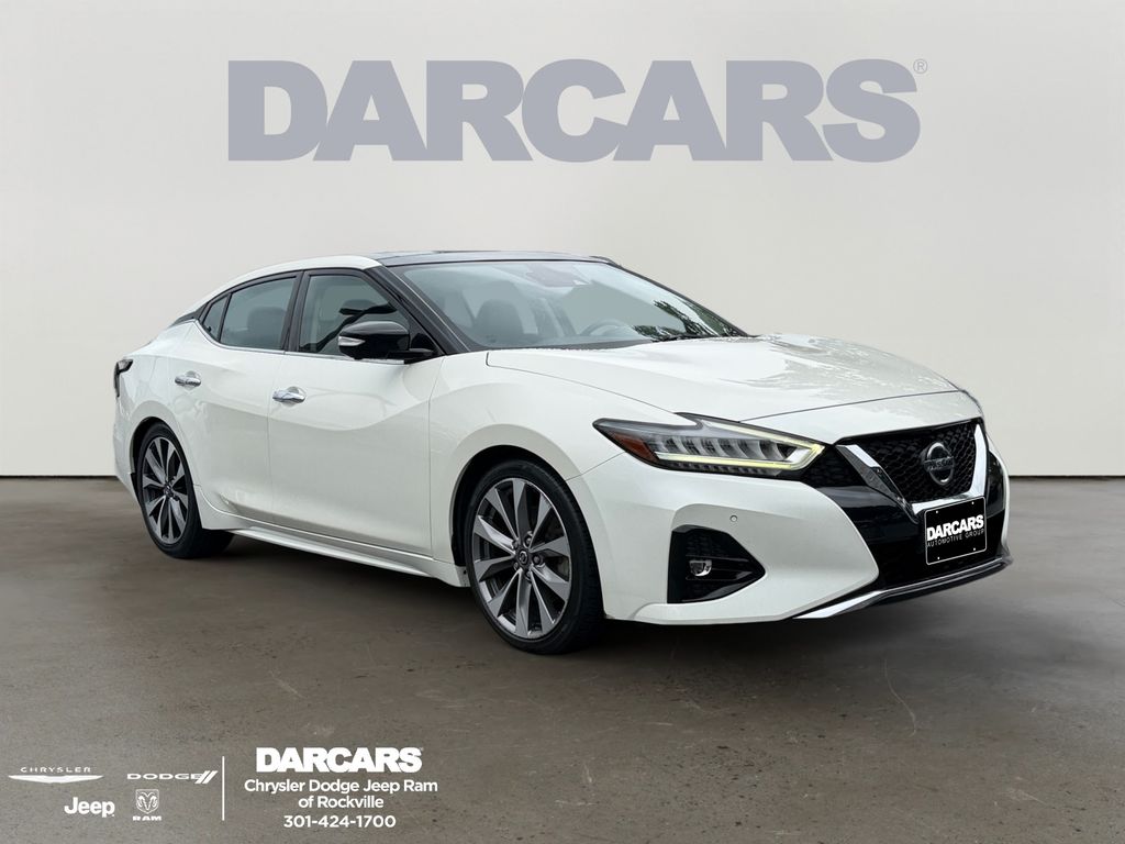 Pearl White Tricoat 2021 Nissan Maxima Sedan Front-Wheel Drive Continuously Variable Transmission