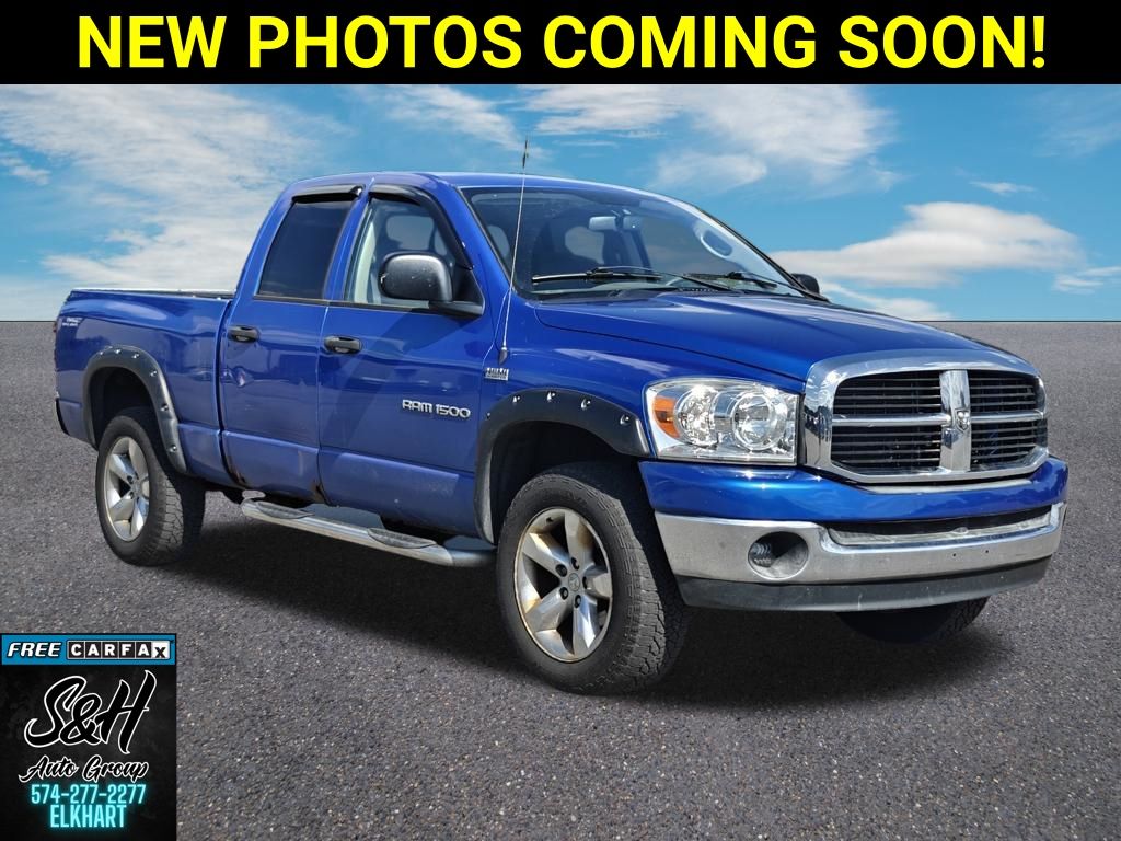 Electric Blue Pearlcoat 2007 Dodge RAM 1500 Pickup Truck Four-Wheel Drive 5-Speed Automatic