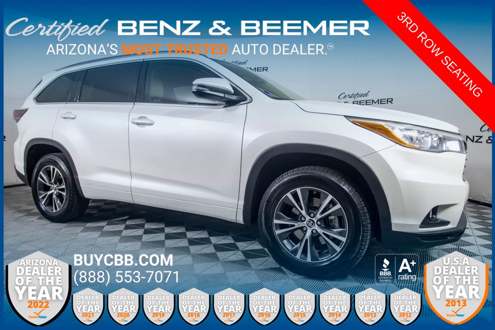White 2016 Toyota Highlander XLE SUV / Crossover Front-Wheel Drive 6-Speed Automatic Overdrive
