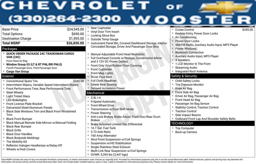 Bright White 2019 RAM ProMaster City Tradesman Cargo Van FWD Van Front-Wheel Drive 9-Speed Automatic