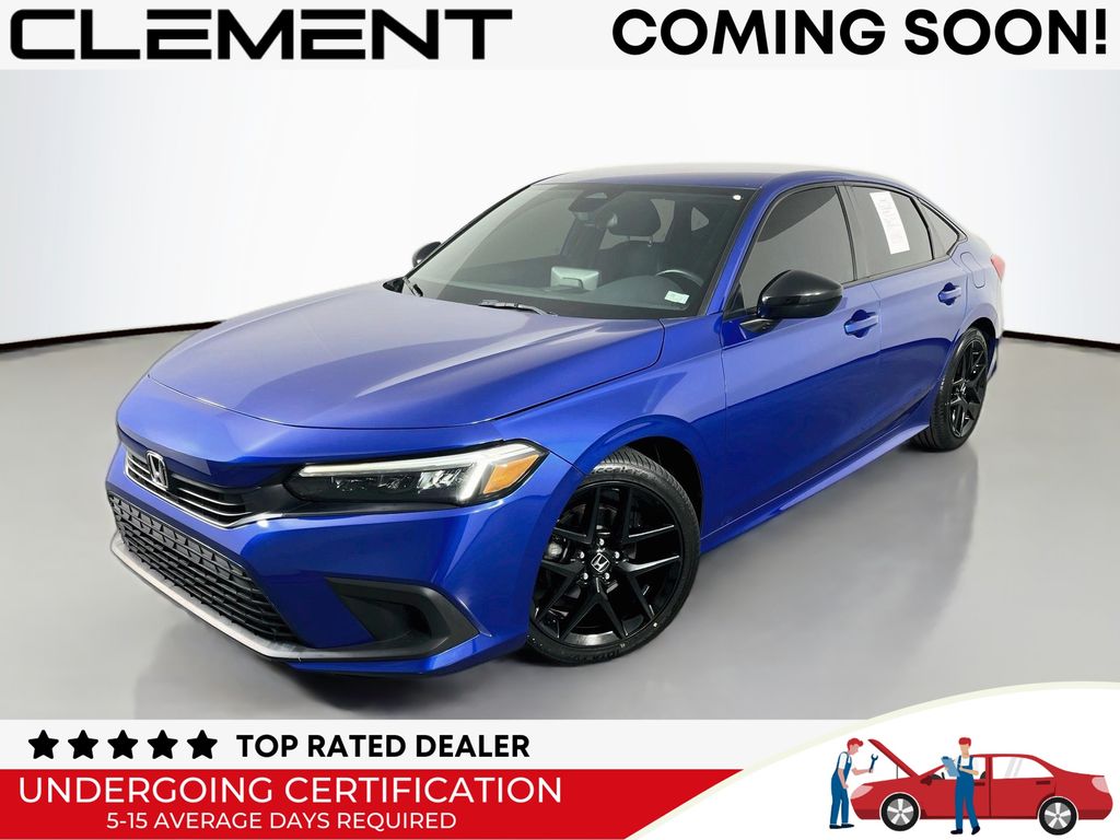 Aegean Blue Metallic 2024 Honda Civic Sedan Front-Wheel Drive Continuously Variable Transmission