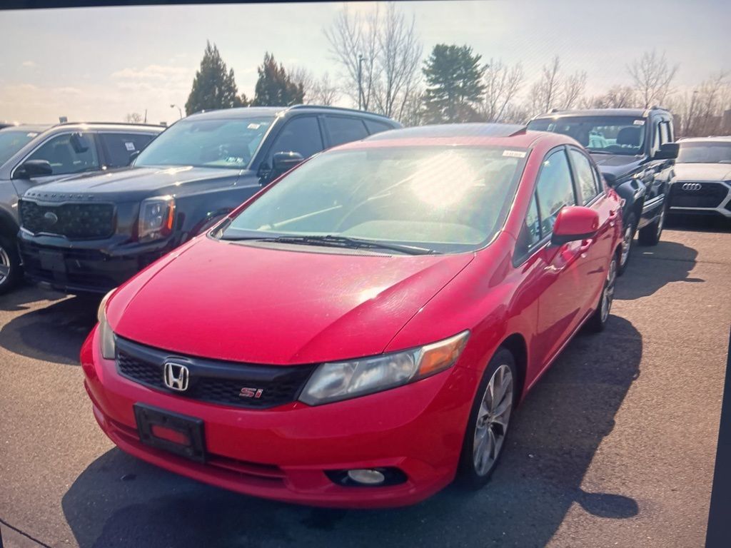 Red 2012 Honda Civic Si Sedan Front-Wheel Drive 6-Speed Manual