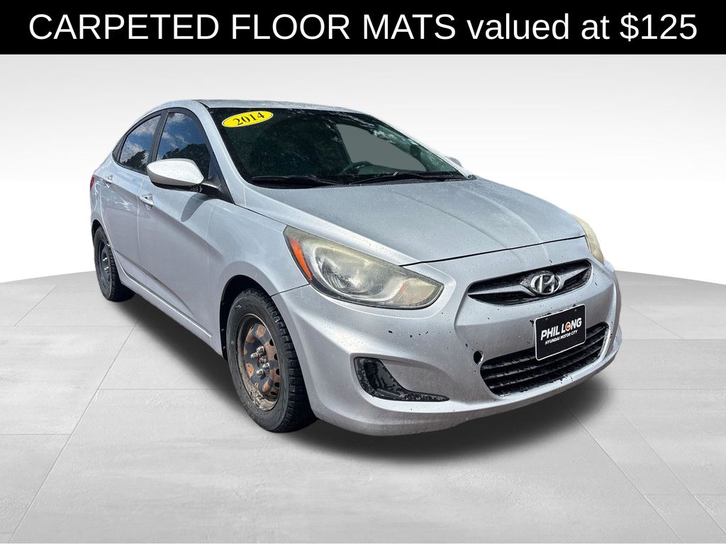 Ironman Silver Metallic 2014 Hyundai Accent Sedan Front-Wheel Drive 6-Speed Automatic Overdrive