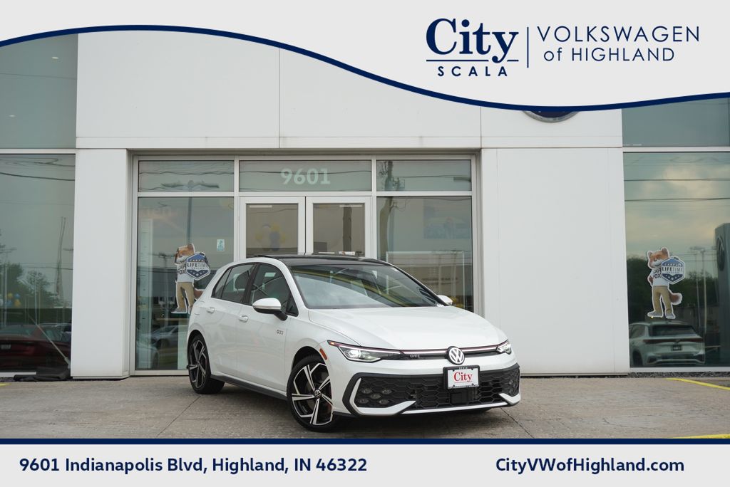 Opal White Pearl 2025 Volkswagen Golf GTI Hatchback Front-Wheel Drive 7-Speed Dual Clutch