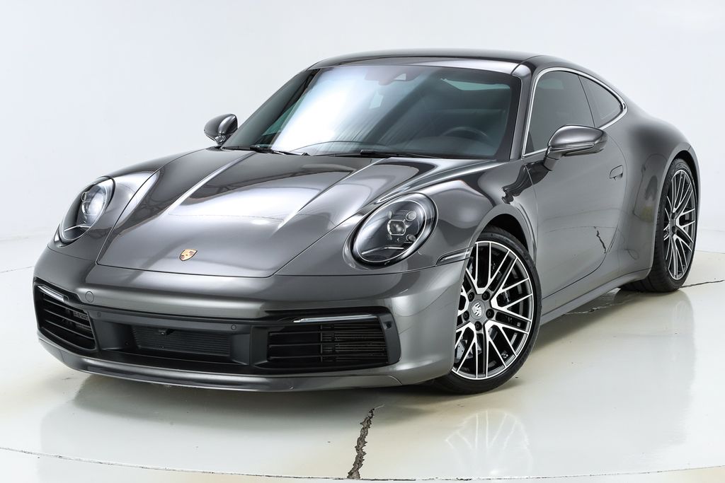 Gray (Agate Grey Metallic) 2024 Porsche 911 Coupe Rear-Wheel Drive 8-Speed Automatic