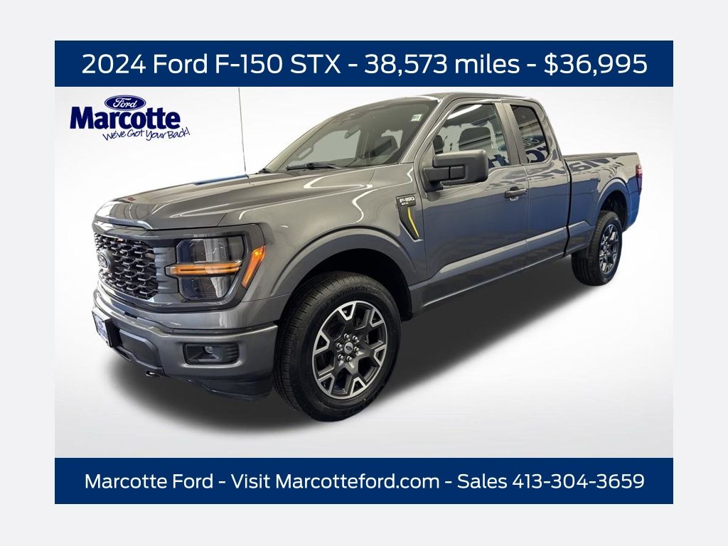 Gray Metallic 2024 Ford F-150 STX SuperCab LB 4WD Pickup Truck Four-Wheel Drive Automatic