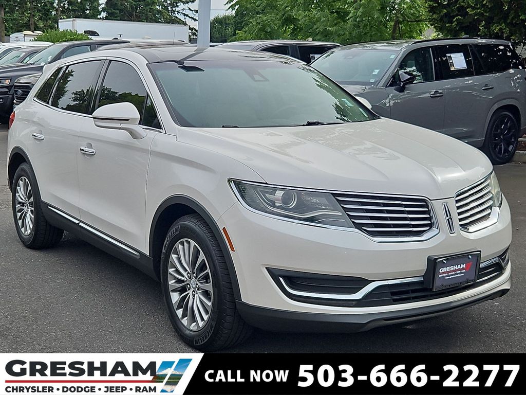 White Platinum Clearcoat Metallic 2016 Lincoln MKX SUV / Crossover All-Wheel Drive 6-Speed Automatic