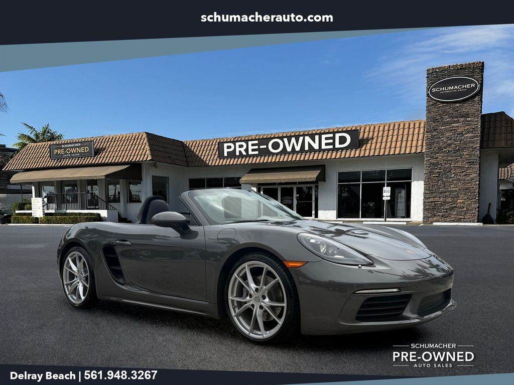 Gray 2017 Porsche 718 Boxster Convertible Rear-Wheel Drive 6-Speed Manual