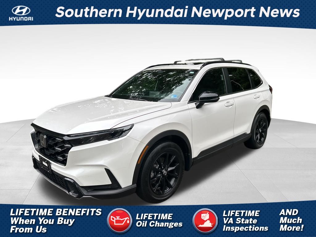 Platinum White Pearl 2025 Honda CR-V Hybrid SUV / Crossover Front-Wheel Drive Continuously Variable Transmission