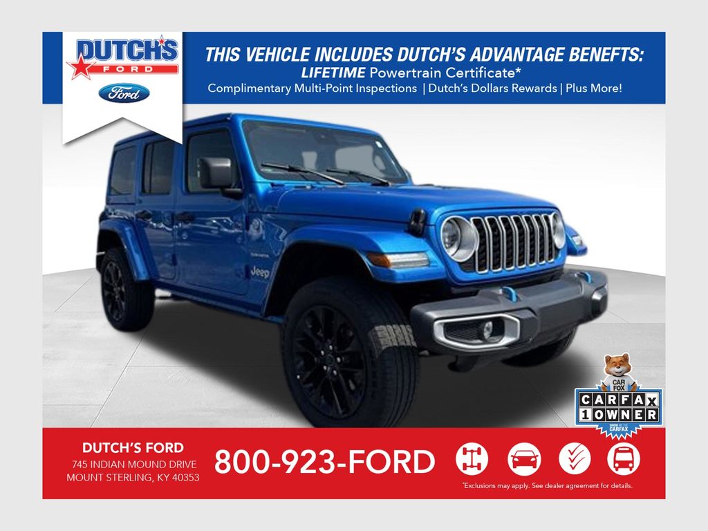 Hydro Blue Pearl Coat 2024 Jeep Wrangler 4xe Sahara 4WD SUV / Crossover Four-Wheel Drive 8-Speed Automatic