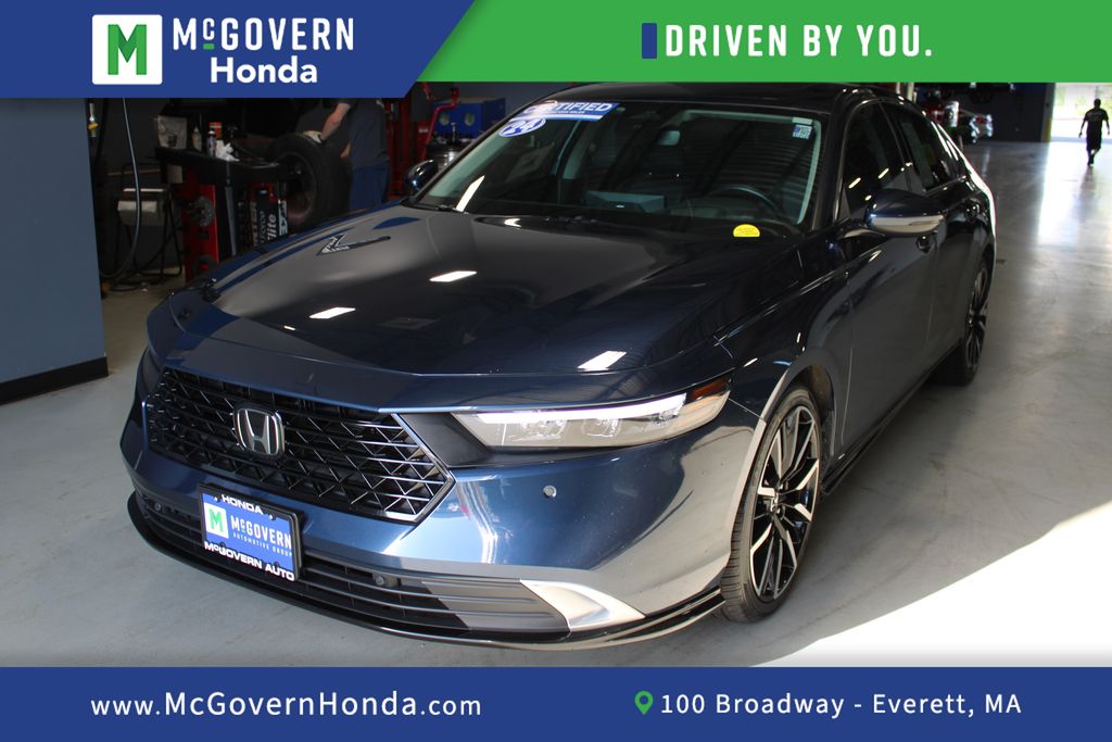 Canyon River Blue Metallic 2024 Honda Accord Hybrid Sedan Front-Wheel Drive Continuously Variable Transmission