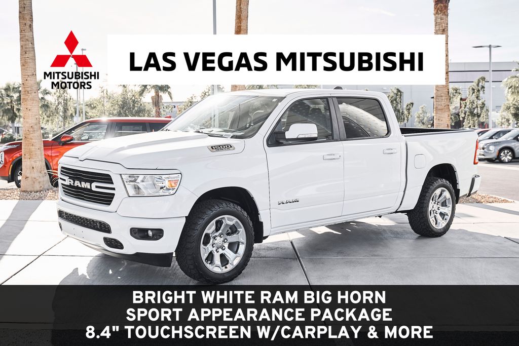 Bright White Clearcoat 2019 RAM 1500 Big Horn Crew Cab 4WD Pickup Truck Four-Wheel Drive 8-Speed Automatic