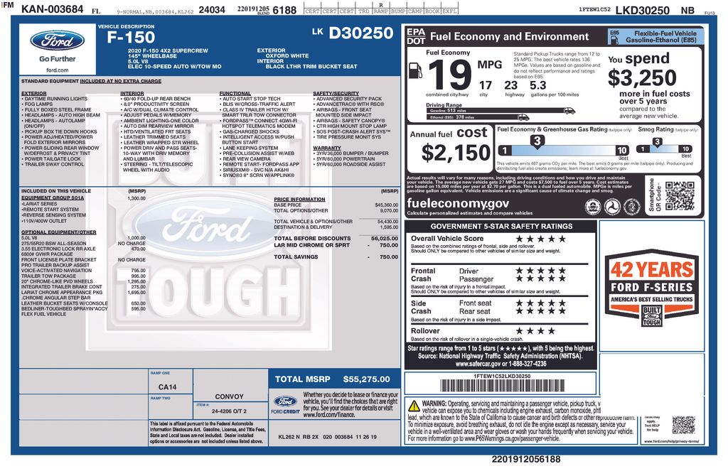 Certified Used 2020 White Ford Lariat image 4