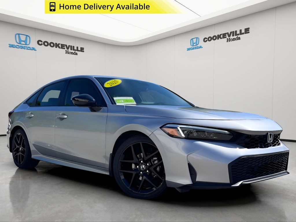 Silver 2025 Honda Civic Sedan Front-Wheel Drive Continuously Variable Transmission