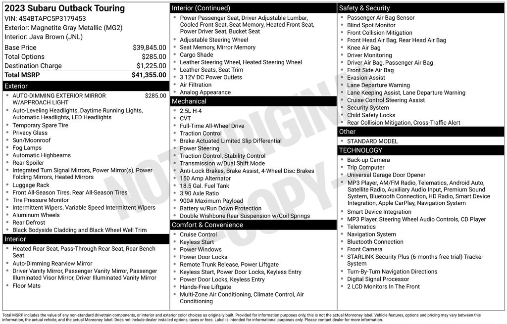 Certified Used 2023 Blue Subaru Touring image 4