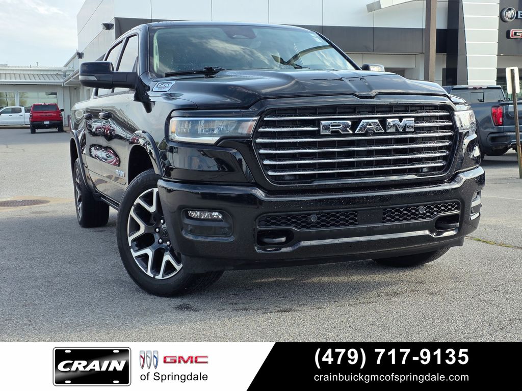Diamond Black 2025 RAM 1500 Laramie Crew Cab 4WD Pickup Truck Four-Wheel Drive 8-Speed Automatic