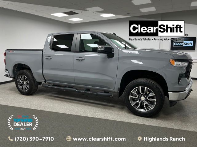 Slate Gray Metallic 2024 Chevrolet Silverado 1500 LT Crew Cab 4WD Pickup Truck Four-Wheel Drive 8-Speed Automatic