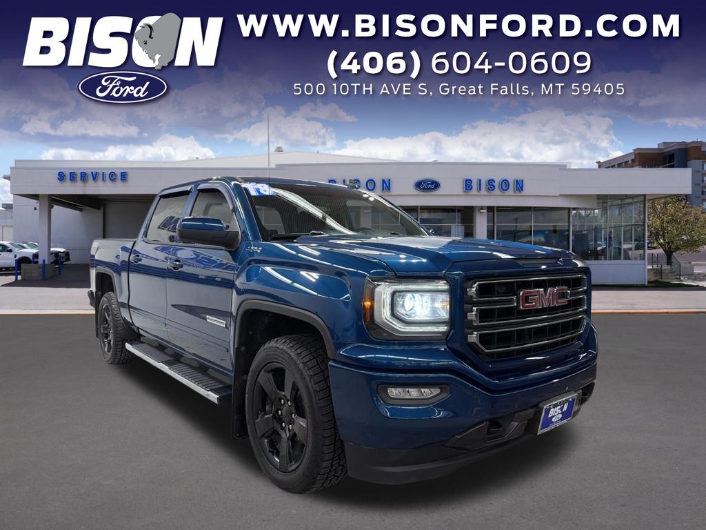 Blue 2018 GMC Sierra 1500 SLE Crew Cab 4WD Pickup Truck Four-Wheel Drive 6-Speed Automatic Overdrive