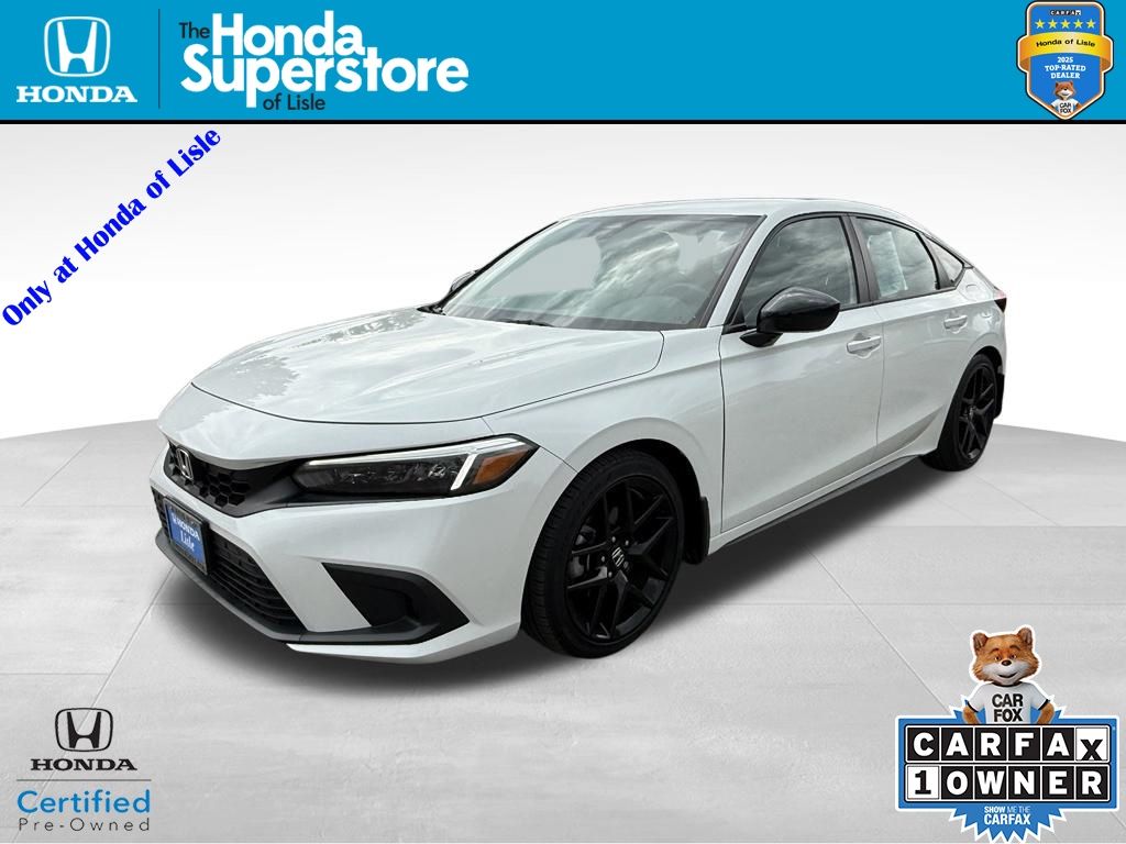 Platinum White Pearl 2024 Honda Civic Hatchback Hatchback Front-Wheel Drive Continuously Variable Transmission