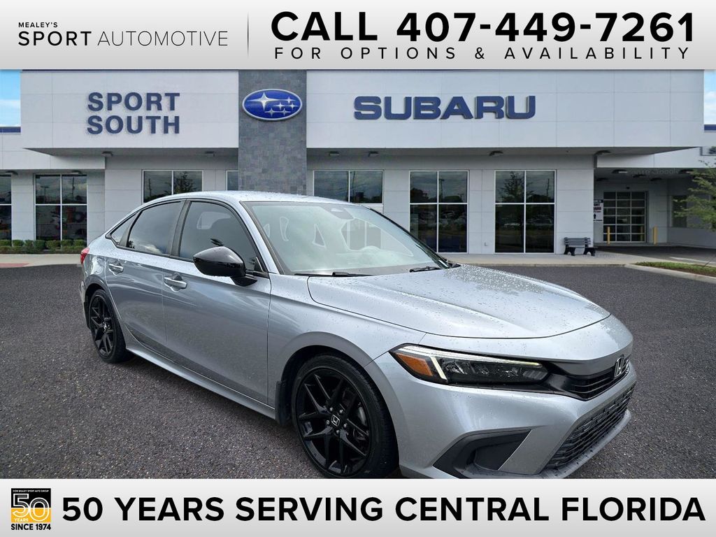 Lunar Silver Metallic 2023 Honda Civic Sedan Front-Wheel Drive Continuously Variable Transmission