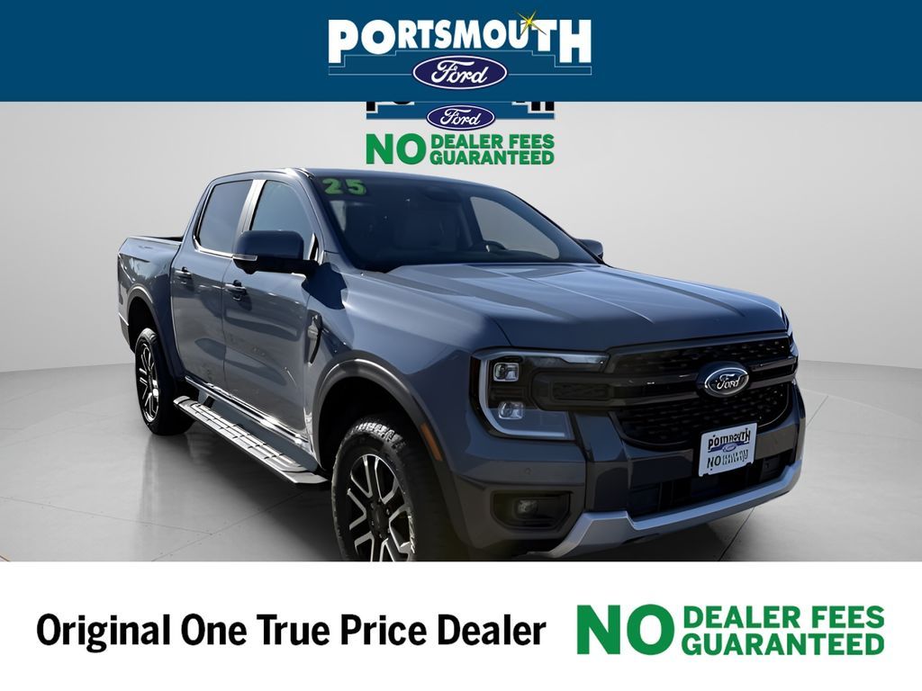 Blue (Azure Gray Metallic) 2025 Ford Ranger Lariat SuperCrew 4WD Pickup Truck Four-Wheel Drive Automatic