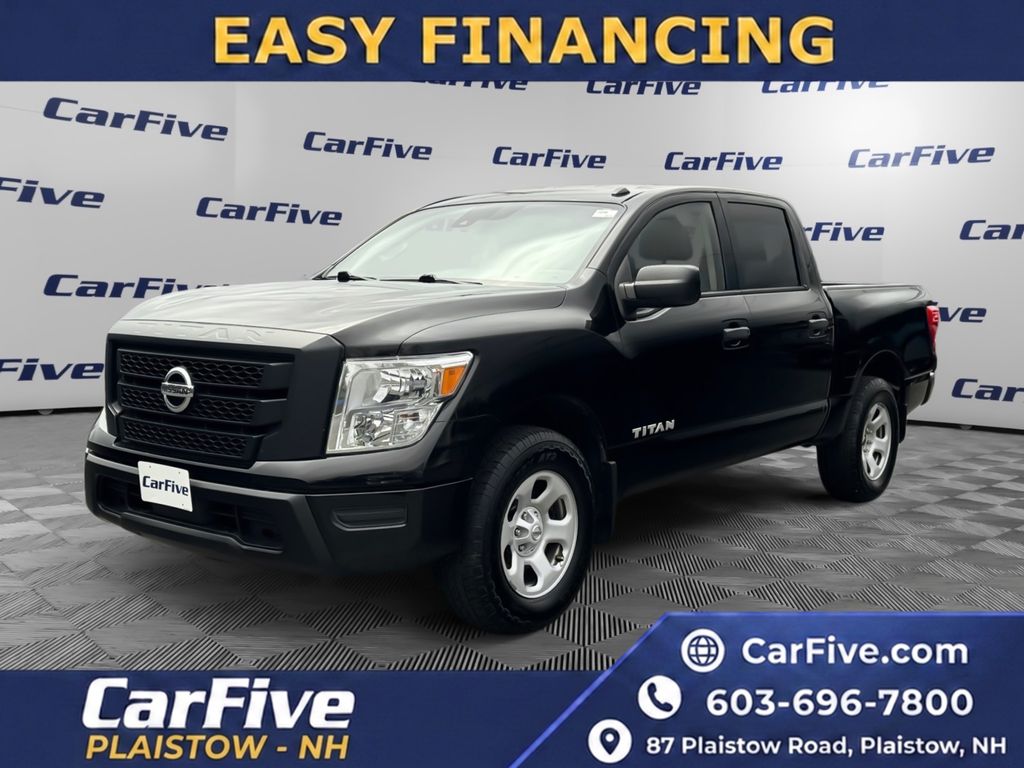 Super Black 2021 Nissan Titan Pickup Truck Four-Wheel Drive 9-Speed Automatic