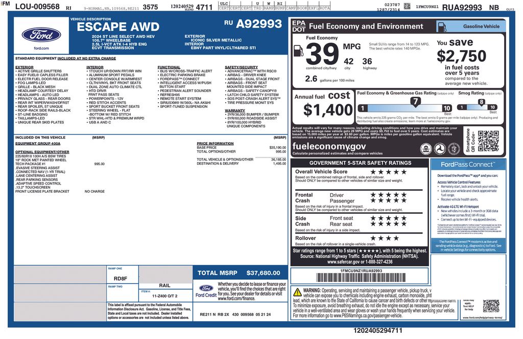 2024 Ford Escape ST-Line Select