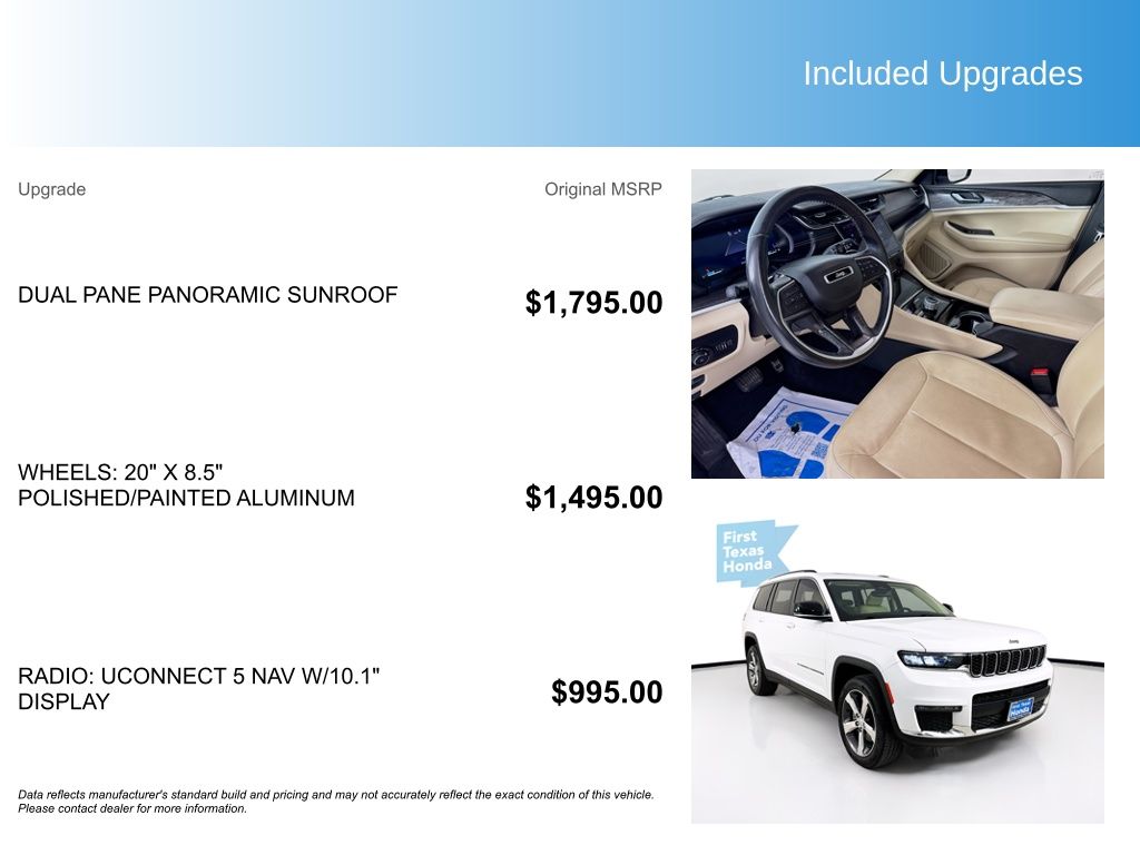 Used Car 2021 Jeep Grand Cherokee L  Limited For Sale Under $25,000 In Austin, Texas