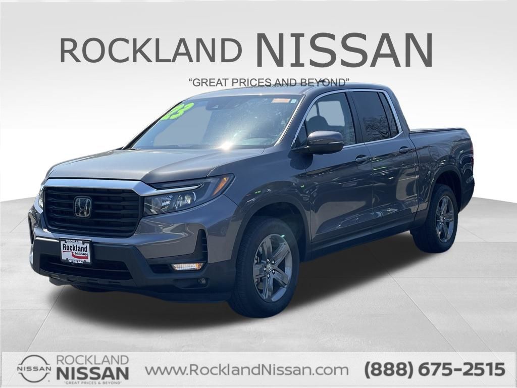 Gray (Modern Steel Metallic) 2023 Honda Ridgeline RTL AWD Pickup Truck All-Wheel Drive 9-Speed Automatic