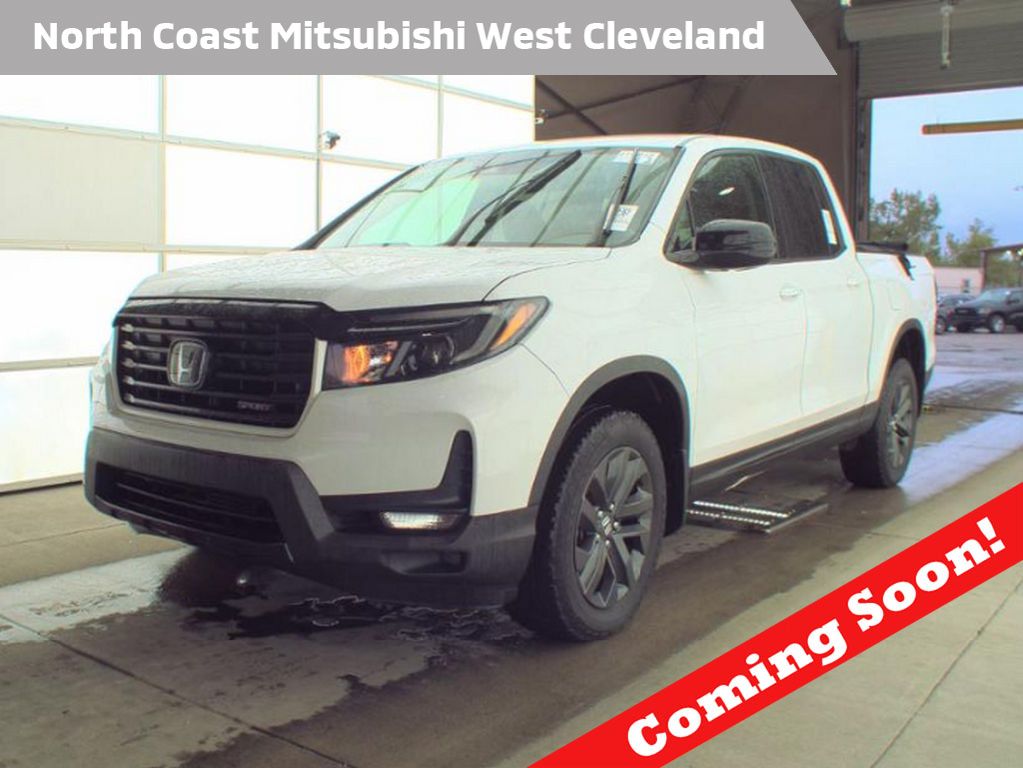 White 2023 Honda Ridgeline Sport AWD Pickup Truck All-Wheel Drive 9-Speed Automatic