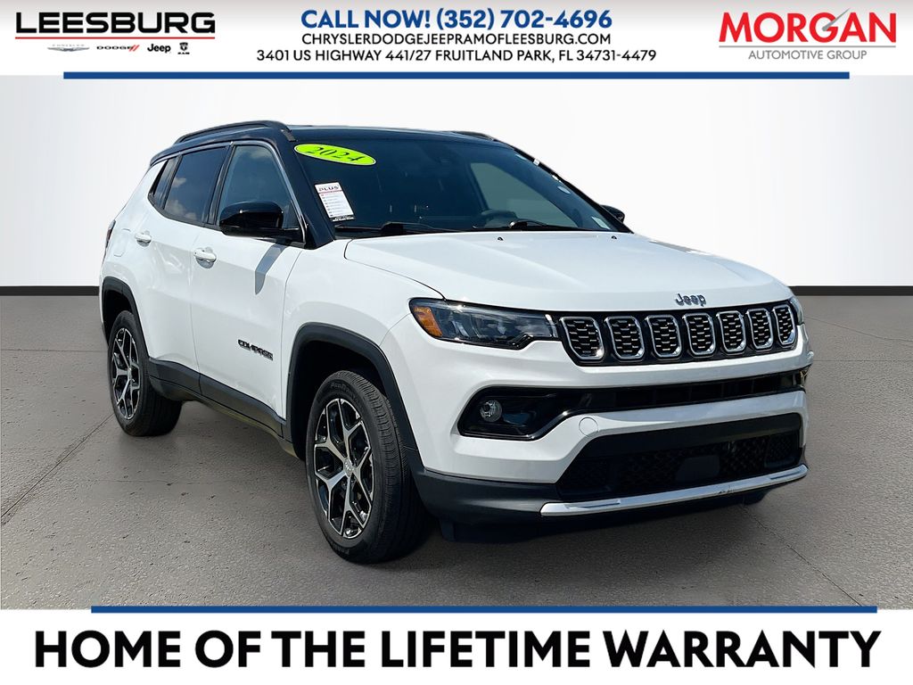 Bright White Clearcoat 2024 Jeep Compass SUV / Crossover Four-Wheel Drive 8-Speed Automatic