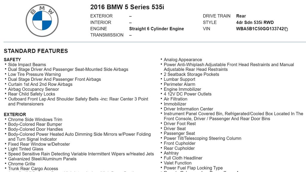 2016 BMW 5 Series 535i 15