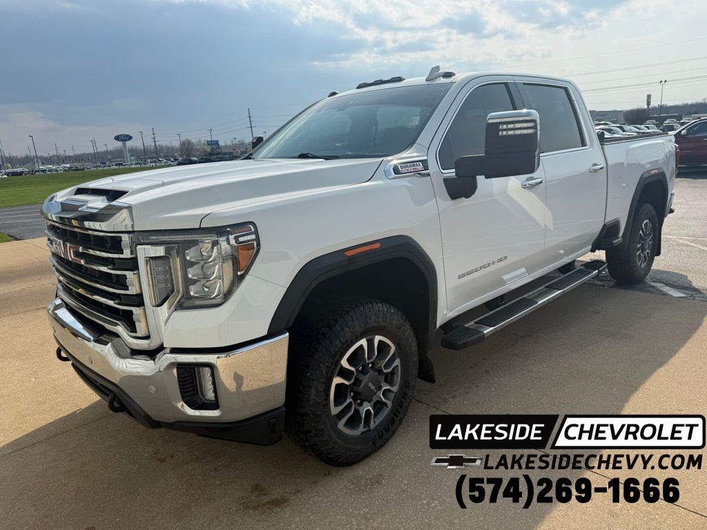 Summit White 2021 GMC Sierra 3500HD SLT Crew Cab 4WD Pickup Truck Four-Wheel Drive Automatic