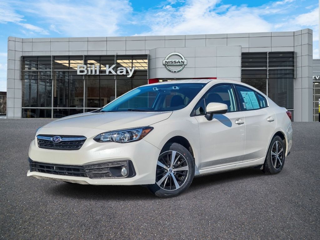 Crystal White Pearl 2023 Subaru Impreza Sedan All-Wheel Drive Continuously Variable Transmission