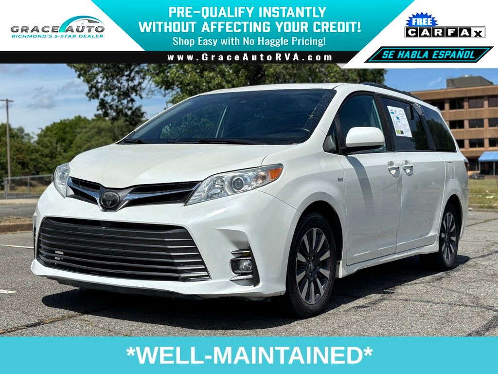 Super White 2019 Toyota Sienna Minivan All-Wheel Drive 8-Speed Automatic