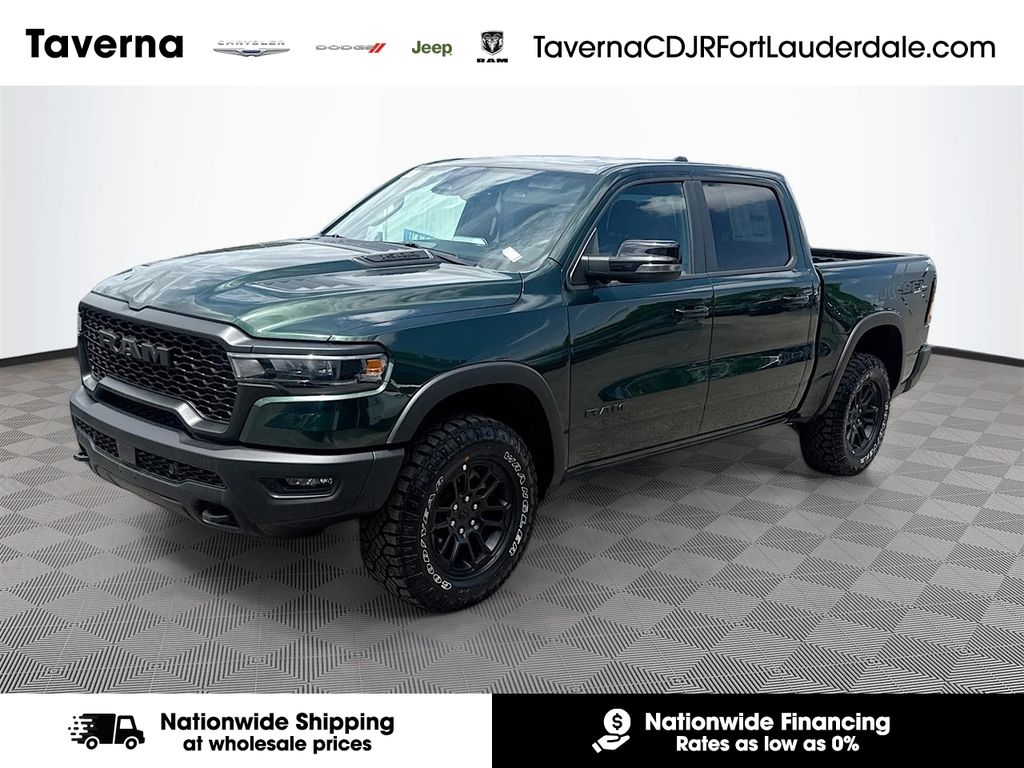 Serrano Green Metallic 2026 RAM 1500 Rebel Crew Cab 4WD Pickup Truck Four-Wheel Drive 8-Speed Automatic
