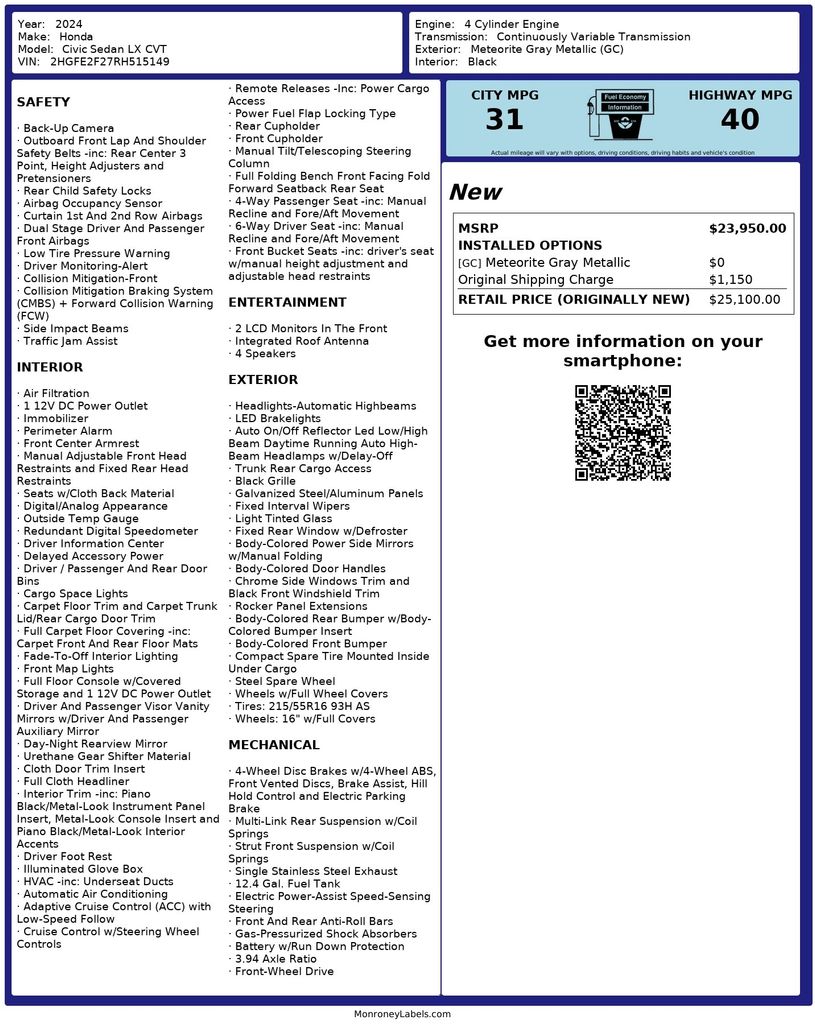 Thumbnail: 2024 Honda Civic - 20