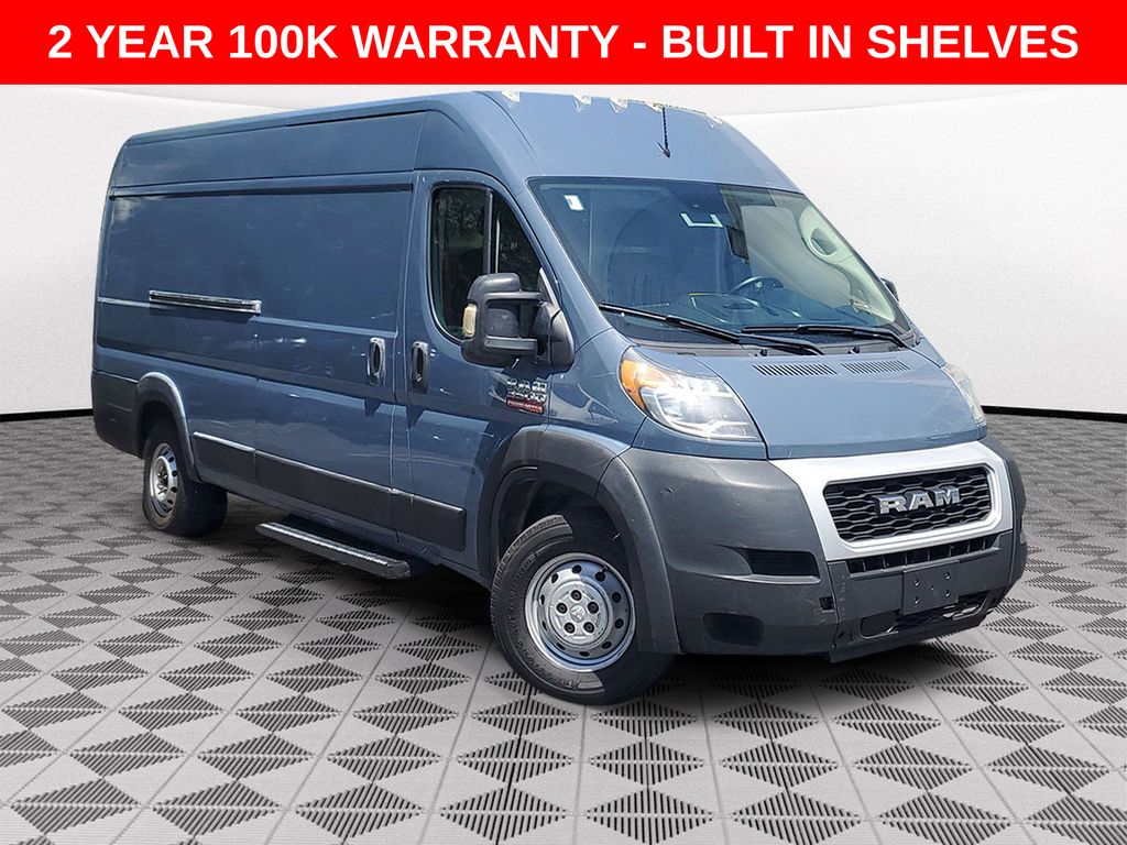 Blue 2021 RAM ProMaster 3500 159 High Roof Extended Cargo Van FWD Van Front-Wheel Drive 6-Speed Automatic