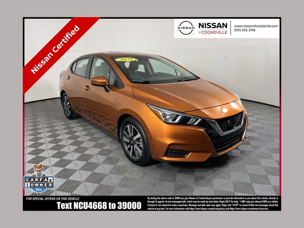 Orange Pearl 2021 Nissan Versa Sedan Front-Wheel Drive Continuously Variable Transmission