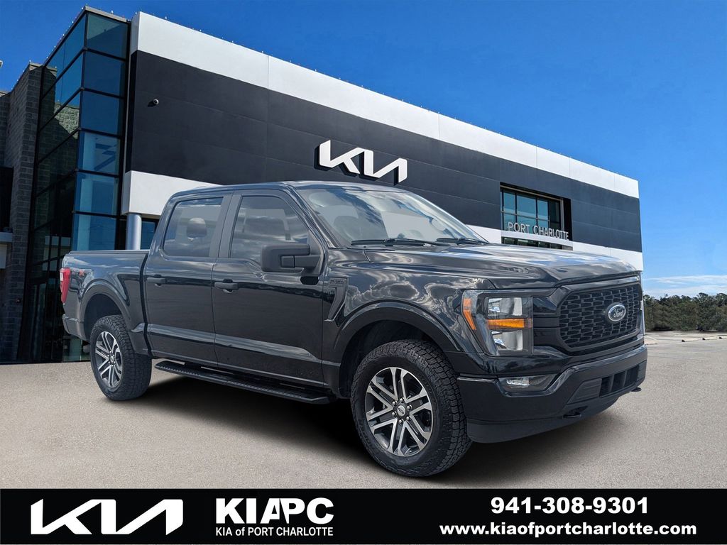 Agate Black Metallic 2023 Ford F-150 XL SuperCrew 4WD Pickup Truck Four-Wheel Drive Automatic