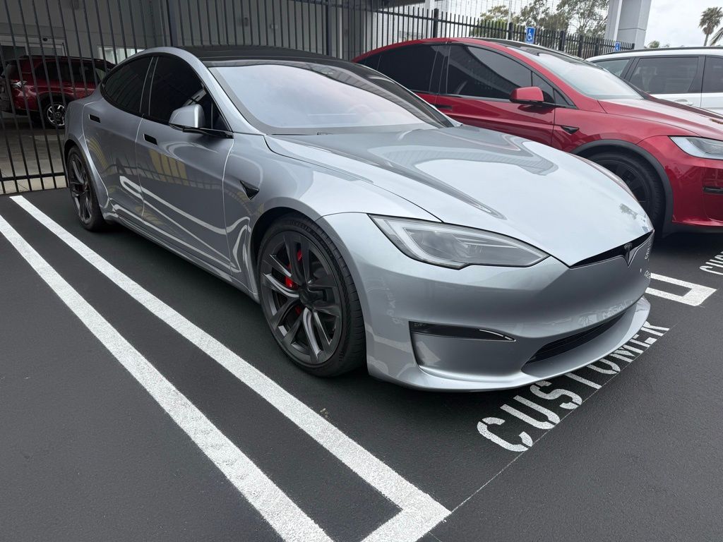 Silver 2024 Tesla Model S Plaid AWD Sedan All-Wheel Drive 1-Speed Automatic