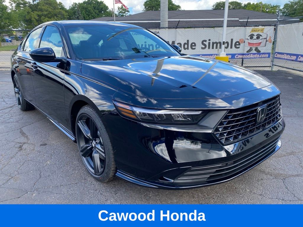 Crystal Black Pearl 2026 Honda Accord Hybrid Sport-L FWD Sedan Front-Wheel Drive Continuously Variable Transmission
