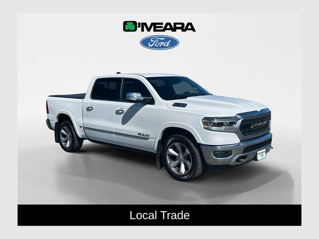 Bright White Clearcoat 2022 RAM 1500 Limited Crew Cab 4WD Pickup Truck Four-Wheel Drive 8-Speed Automatic