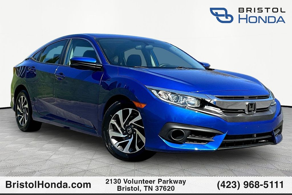 Aegean Blue Metallic 2017 Honda Civic EX Sedan Front-Wheel Drive Continuously Variable Transmission