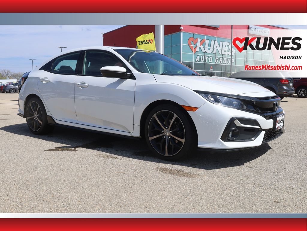 White 2020 Honda Civic Hatchback Sport FWD Hatchback Front-Wheel Drive Continuously Variable Transmission